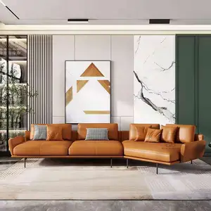 Italian Luxury Sofa Creative Microfiber Leather Sofa Modern Minimalist Small Apartment Sofa L-shaped Corner Living Room