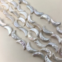 Perle d'eau douce naturelle baroque 10*17mm, forme lune unique, perles blanches en vrac, perles cultivées irrégulières pour bijoux faits main