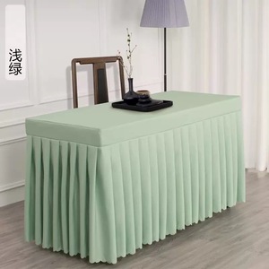 ผ้าคลุมโต๊ะโพลีเอสเตอร์แบบสั่งทำ ขนาด 6 ฟุต สำหรับงานแต่งงาน โรงแรม และใช้งานกลางแจ้ง - ผ้าสแปนเด็กซ์ทอ พร้อมบริการสกรีนโลโก้ - Product Image 5