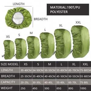 Ultralight External Water Proof Orange Xs/Xl/Xxl Hiking <b>Backpack</b> <b>Rain</b> <b>Cover</b> Weather <b>Covers</b> <b>for</b> <b>Backpack</b> - Product Image 5