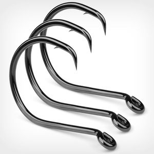 เบ็ดตกปลาเหล็กกล้าคาร์บอนสูงสีเขียวเรืองแสง OEM 10 ชิ้น แบบวงกลม ปลายแหลม มีเงี่ยง ขนาด 1/0 # -10/0 #   ตกปลาคาร์พและปลากะพง - Product Image 6