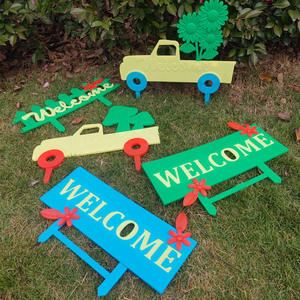 Letrero de Bienvenida para Jardín, Plástico, Rectangular, con Estaca, Decoración para Exteriores, Resistente a la Intemperie, Decoración para el Hogar, Artículo Colgante - Product Image 2