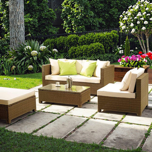 3 plazas Chaise Lounge KD diseño seccional <span class=keywords><strong>pequeño</strong></span> patio trasero venta al por mayor ratán muebles de exterior sofá de jardín - Product Image 4