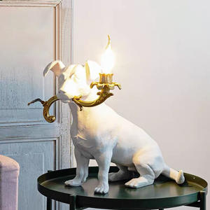 Nuevo estilo dormitorio noche luces resina animal perro estatua lámpara de mesa para hotel cabecera o sala de estar - Product Image 2