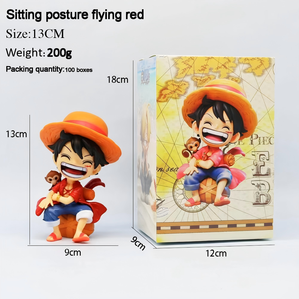 Q version sitting posture red clothes Luffy