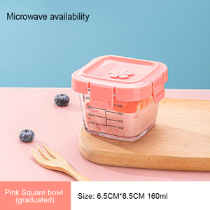 Caja de almacenamiento de alimentos para bebés, almacenamiento de vidrio con tapa, molde para pastel humeante, tazón de comida para bebés, caja de almacenamiento sellada para huevos al vapor - Product Image 2