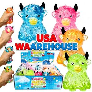 Balle anti-stress en forme de vache des Highlands, scintillante, remplie de maltose, à remontée lente, jouet sensoriel, en vrac pour cadeaux de fête USA - Product Image 3