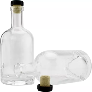 750ml 700ml 500ml bouteille en verre vide personnalisée avec bouchon bouchon à vis bouchon liège pour Gin <span class=keywords><strong>Vodka</strong></span> Whisky Tequila alcool spiritueux - Product Image 3