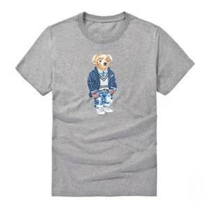 T-<span class=keywords><strong>shirt</strong></span> en coton respirant pour <span class=keywords><strong>femme</strong></span>, style coréen, à manches courtes, col rond, décontracté, motif animal classique, ours en peluche pour l'été - Product Image 1