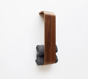 Toallero de <span class=keywords><strong>baño</strong></span> de <span class=keywords><strong>madera</strong></span> curvo 202406, estante de almacenamiento de <span class=keywords><strong>toallas</strong></span> de mano de <span class=keywords><strong>madera</strong></span>, toallero de ducha de spa montado en la pared - Product Image 1
