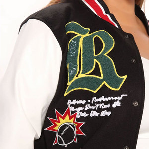 Veste universitaire d'hiver pour femme en toile respirante imprimée, style baseball à col montant, couleurs et tailles personnalisables, séchage rapide - Product Image 4
