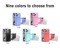 Coque de téléphone de luxe pour femme, anti-chute, en TPU+PC, avec miroir à paillettes et support de maquillage, vente en gros d'usine