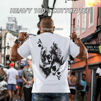 T-shirt décontracté personnalisé à col en V, manches courtes, 100 % coton tricoté, coupe classique unisexe, 180 grammes, imprimé sur le devant, vente en gros