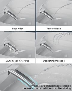 Inodoro Inteligente CANEST con Bidé, Descarga Automática, Sensor de Pie para Abrir/Cerrar, Asiento con Agua Caliente, Descarga por Sifón, Control Remoto, S-trap - Product Image 4