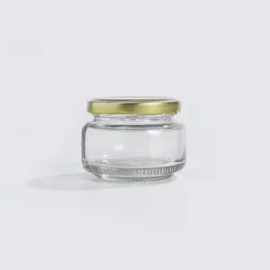 Short Wide 250ml Round Salsa Mason Jar Pasta Sauce Glass Food Jars For Chilli Oil With Metal lids