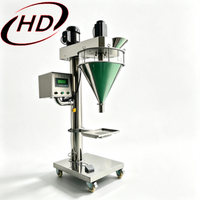 Machine de remplissage semi-automatique de table à vis sans fin pour poudres, volumétrique, pour talc sec, protéines, épices, remplissage de bouteilles, sacs et sachets alimentaires