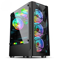 Gabinete de PC para Juegos ATX RGB de Alta Calidad 2026, Chasis de Computadora de Escritorio y Torres Populares con Ventilador