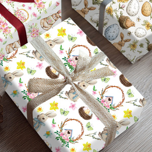 Papier d'emballage pour <span class=keywords><strong>lapin</strong></span> et œufs de pâques, 10 pièces, fournitures de fête pour emballage cadeau, DIY - Product Image 2