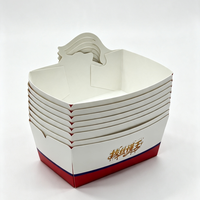 Boîte à emporter pour aliments, en carton blanc laminé avec film, impression personnalisée du logo, écologique, imperméable, pour la restauration rapide, les collations