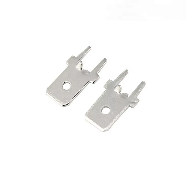 250 Series 6.3mm Male Spade Terminals 0.8mm Metal Tab Thickness Solder Connector Terminals  PCB Solder Lug Welding Sheet