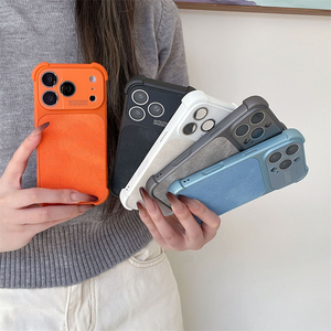 Coque de téléphone portable tendance en cuir avec objectif photo interchangeable pour iPhone 17 Air 16 15 <span class=keywords><strong>Pro</strong></span> Max, protection arrière en TPU - Product Image 4