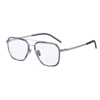 Lunettes classiques bleues anti-lumière et anti-reflets pour hommes, en métal, bloquant la lumière bleue pour ordinateur