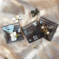Sacs d'emballage en PVC avec logo personnalisé pour boucle d'oreille et collier Sac zip-lock transparent Pochette à bijoux avec logo