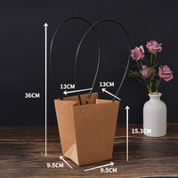 Evergreenwrap Wholesale Waterproof Kraft Paper Tote Bags Small Rectangular Flower Bouquet Gift Paper Bags