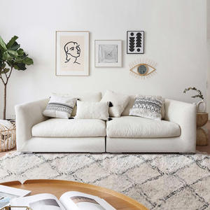 Nordisches Stoffs ofa modernes einfaches Wohnzimmer ins Windnetz rote Wohnung drei Doppel kombination Freizeit sofa Anpassung - Product Image 2