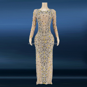 Novance Y2470 2022 <span class=keywords><strong>ropa</strong></span> de verano <span class=keywords><strong>para</strong></span> <span class=keywords><strong>mujer</strong></span> moda <span class=keywords><strong>elegante</strong></span> lujo lentejuelas borla ver a través de vestido personalizado vestido de Graduación - Product Image 1