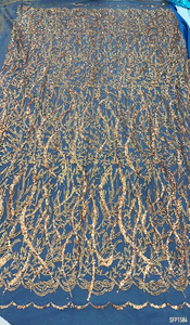 Tela de lentejuelas nhà sản xuất bán buôn Sequins Net lưới thêu long lanh Thiết kế ren vải cho Ăn mặc - Product Image 5