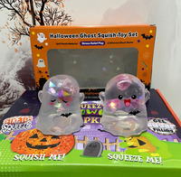 Ensemble de jouets anti-stress fantômes d'Halloween, doux et compressibles, avec lumière LED, sensoriels, mignons, en matériau TPR, pour adolescents et adultes, cadeau promotionnel