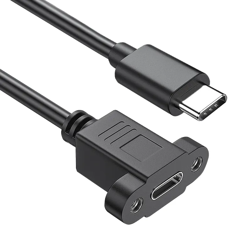 Kabel 데이터 라인 유형 C 3.1 남성 여성 확장 패널 충전 케이블 Cabos 카보 USB 컴퓨터 충전 충전 케이블 나사
