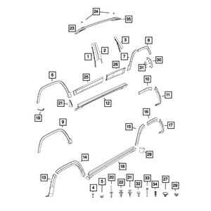 Faldón de plástico con diseño minimalista y bien sellado para Jeep Cherokee 2014-2022 (modelos 1YW38RXFAF, 1YW39RXFAF) - Product Image 5