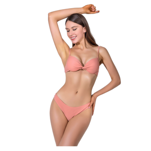 Set Bikini Oceano Azul Rosa Taglia 40 42 44 Costume da Bagno Donna Tinta Unita Slip a Perizoma in Maglia Elasticizzata Spandex Nylon - Product Image 4