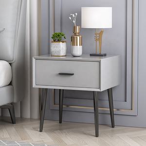 Muebles de lujo para el hogar, mesita de noche cuadrada de madera, almacenamiento moderno, gris, vintage, con cajón <span class=keywords><strong>secreto</strong></span> - Product Image 2