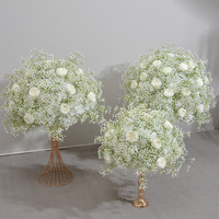 L-R060 2026 Hot Sale Op Maat Gemaakte Kunstmatige Babysbreath & Rozen Bloembol, Tafeldecoratie voor Bruiloft & Feestdecoratie