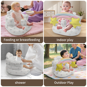 Pare-chocs arc-en-ciel détachable pour bébé en PVC canapé d'apprentissage assis pour les tout-petits chaise de bain gonflable pour bébé de 3 à 36 mois - Product Image 4