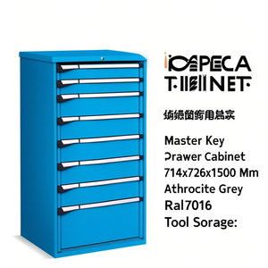 Fami Master Key Comfort <b>Drawer</b> Cabinet 9 <b>Drawers</b> 714x726x1500 Mm Anthracite Grey Ral7016 <b>Tool</b> Storage - Product Image 2