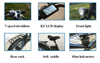 Vélo de ville et de montagne électrique à gros pneus, moteur de moyeu de 48V, 750W, vélo électrique tout-terrain, 20 pouces