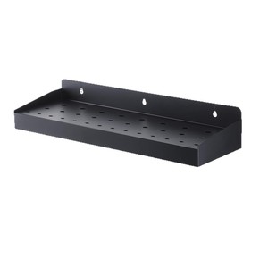 Support mural rectangulaire en métal noir multi-trous pour rangement d'outils, idéal pour garage, atelier ou bureau - Product Image 1