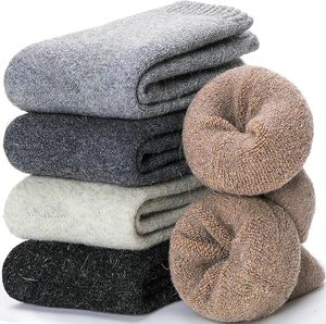 Calcetines Casuales de Invierno para <span class=keywords><strong>Mujer</strong></span>, Hasta la Rodilla, de Spandex/Poliéster/Algodón Grueso, Suaves, Transpirables, Antibacterianos, Tejidos - Product Image 1