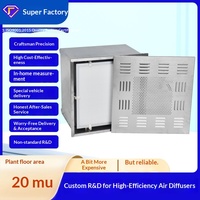 Outlet Udara dengan Filter HEPA Efisiensi Tinggi |   Set Empat Bagian Aliran Udara Samping Tipe Bawah Kustom Non-Standar Efisiensi 99,995 2000