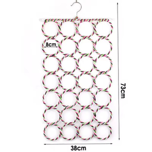 Retail Display Rattan Weaving 28 Ring Ropes Racks Foldable Neckties Scarves Circles Shelves Home Accommodating for Clothing - Product Image 2