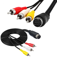Câble audio personnalisé XYS Mini DIN 10 broches mâle vers 3 RCA mâle, paire torsadée coaxiale blindée, gaine PVC, certifié CE, pour haut-parleur AV