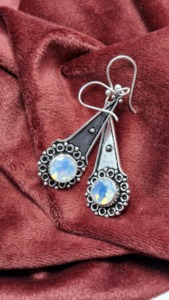 Trending Handmade Fire Opal Dangle <b>Earrings</b> 925 Sterling Silver Boho Vintage Jewelry Gift - Product Image 2