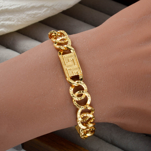 unisex bulk wholesale waterproof <b>copper</b> vintage geometric block smooth wide uniform eye catching <b>bracelets</b> - Product Image 2