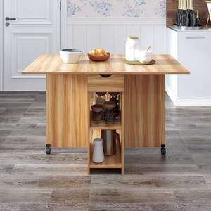 <span class=keywords><strong>Tavolo</strong></span> da Pranzo Pieghevole <span class=keywords><strong>Salvaspazio</strong></span> con 2 Ripiani Versatile <span class=keywords><strong>Tavolo</strong></span> Estensibile con Ala Ribaltabile in Legno per Sala da Pranzo - Product Image 5