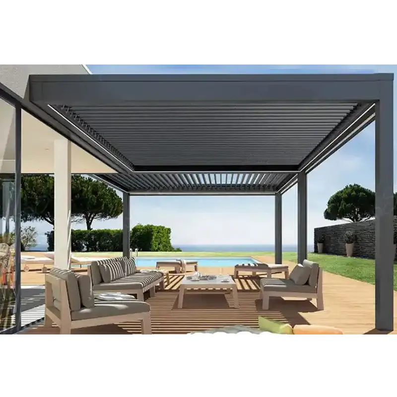 Garden Design Waterproof Aluminium Gazebo Pergola para Restaurante Sunshading