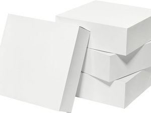 Mefleet 12x12x4 Inches Rigid <b>Boxes</b> Lids 10 Pack Extra Deep Square Corrugated Board <b>Christmas</b> Birthday Wedding Gift Wrapping - Product Image 1